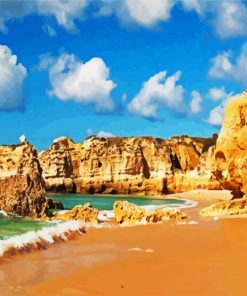 Portugal Faro Beach Seascape paint by numbers