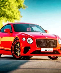 Red Luxury Bentley Car paint by numbers