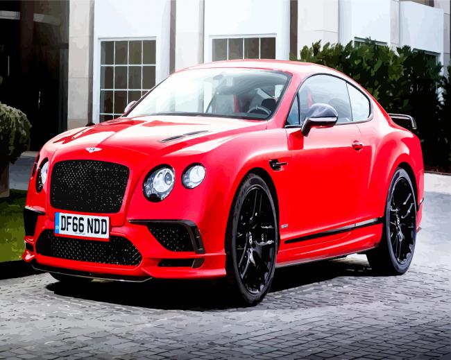Red Bentley Car paint by numbers