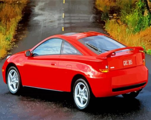 Red Toyota Celica Car paint by numbers