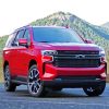 Red Chevrolet Tahoe paint by number