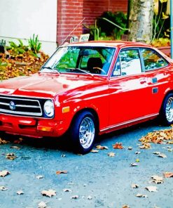 Classic Red Datsun Car paint by numbers