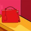 Red Handbag Abstract Art paint by numbers