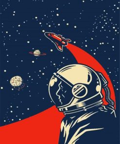 Retro Space Ilustration paint by numbers