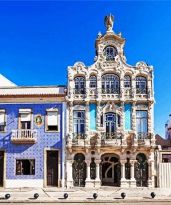 Rossio Gaeden Buildings Aveiro Potugal paint by numbers