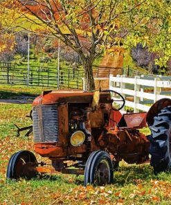 Rusty Red Tractor paint by numbers