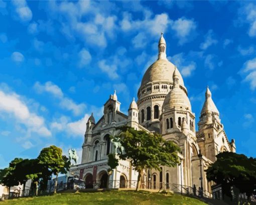 Sacre Coeur Basilica Montmartre paint by numbers