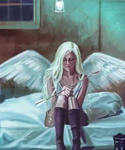 Aesthetic Sad Angel Girl paint by numbers