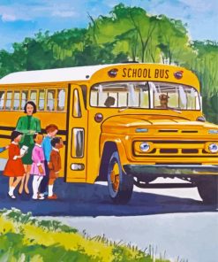 School Yellow Bus paint by numbers