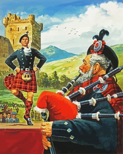 Scotsman Bagpipe Player paint by number