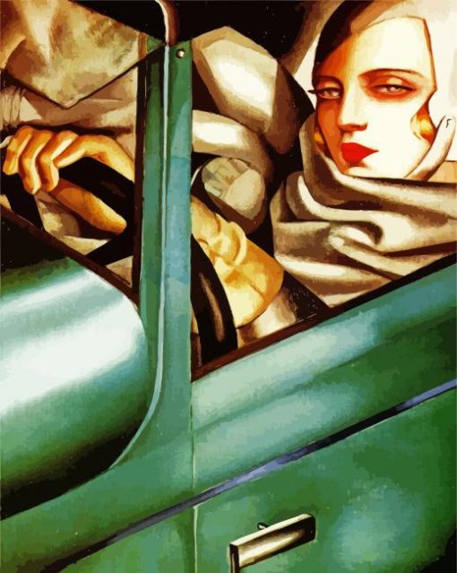 Self Portrait In The Green Bugatti paint by numbers