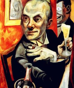 Self Portrait With Champagne Glass By Beckmann paint by numbers