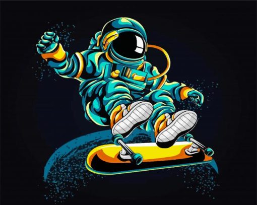Skater Astronaut Art paint by numbers
