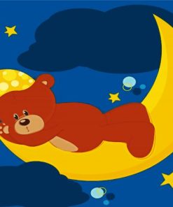 Sleeping Teddy Bear paint by numbers