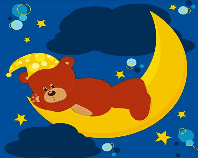 Sleeping Teddy Bear paint by numbers
