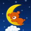 Teddy Bear Sleeping On Moon paint by numbers