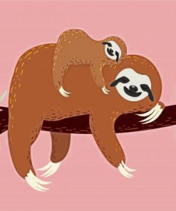 Sloth And Mom Animals paint by numbers