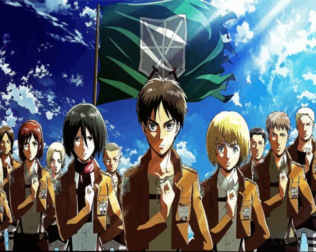 Attack On Titans Poster Anime paint by numbers