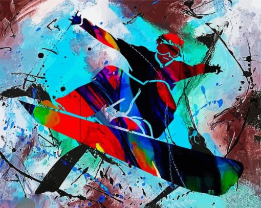 Colrful Snowboarding Pop Art paint by numbers