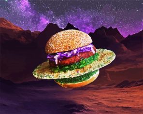 Space Burger Poster paint by numbers