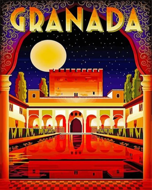 Spain Granada Poster paint by numbers