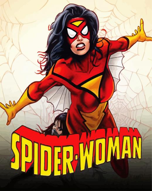 Spider Woman Superhero paint by numbers