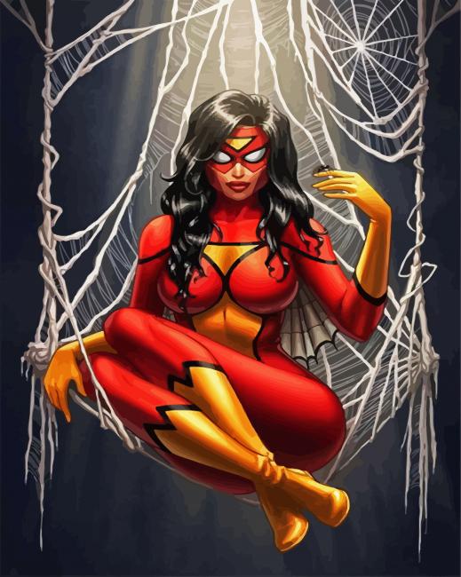 Spider Woman paint by numbers