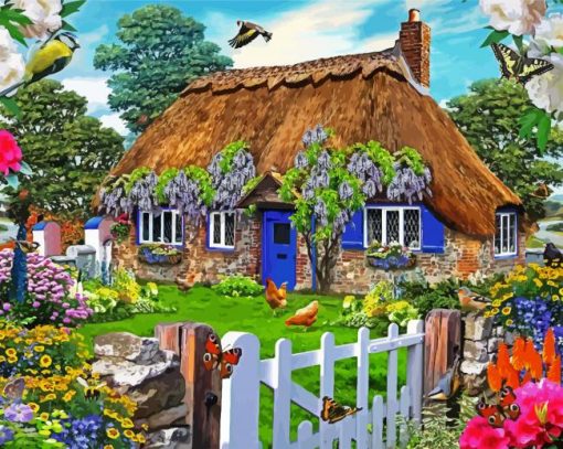 Spring Cottage paint by numbers