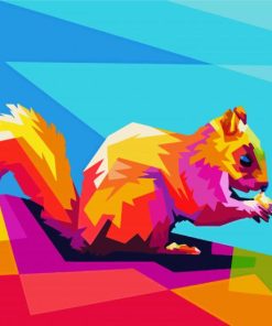 Squirrel Animal Pop Art paint by numbers