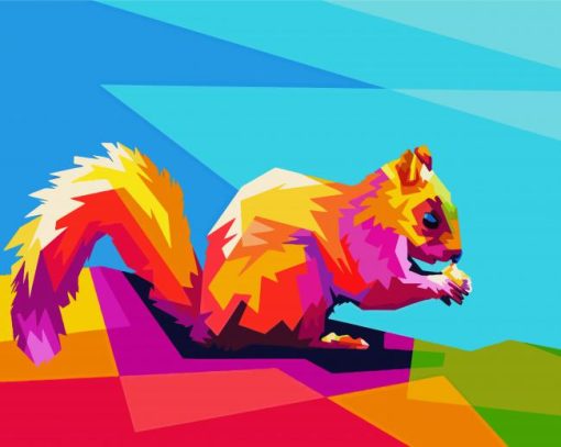 Squirrel Animal Pop Art paint by numbers