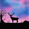 Stag Animal Silhouette paint by numbers