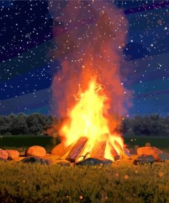 Starry Night Bonfire paint by numbers
