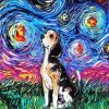 Stary Night Beagle Dog paint by numbers