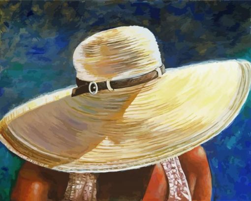 Woman With Straw Hat paint by numbers