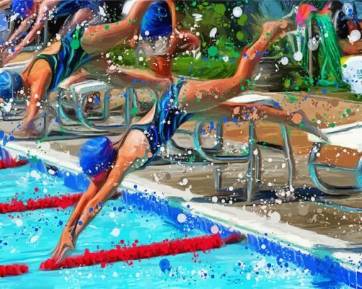 Swimming Competitiion paint by numbers