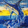 Swordfish Fighting Art paint by numbers