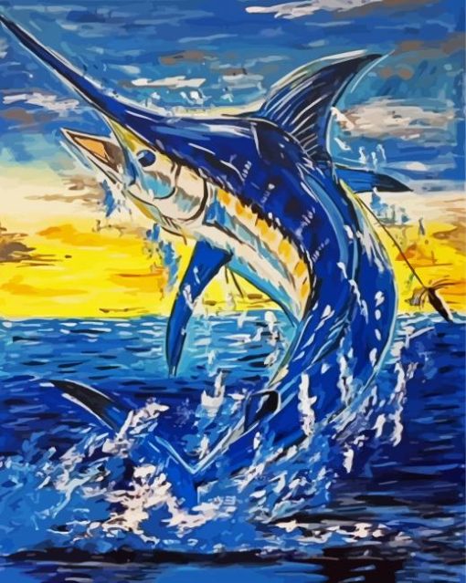 Swordfish Fighting Art paint by numbers