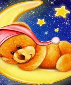 Teddy Bear On The Moon paint by numbers