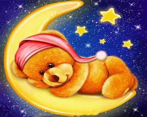 Teddy Bear On The Moon paint by numbers