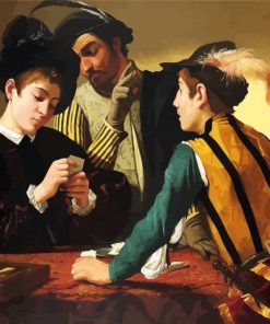 The Cardsharps By Caravaggio paint by number