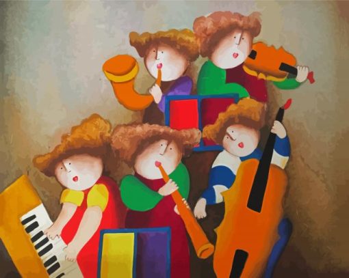The Musicians Children paint by numbers