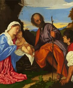 The Holy Family WithA Shepherd By Tizianopaint by numbers