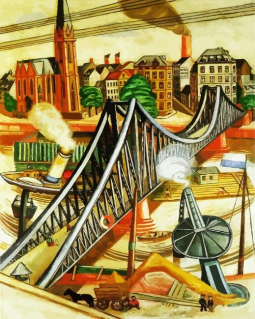 The Iron Bridge View Of Frankfurt paint by numbers