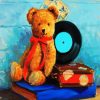 The Teddy Bear With Red Scarf paint by numbers