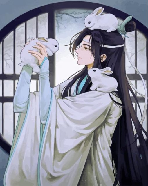 The Untamed Lan Wangji And Rabbits paint by number