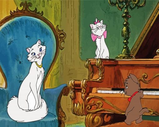 The Aristocats Cartoon paint by numbers