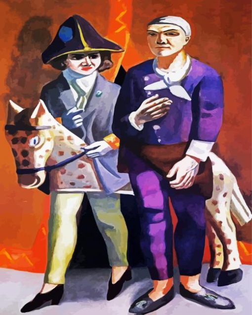 The Artist And His Wife By Beckmann paint by numbers
