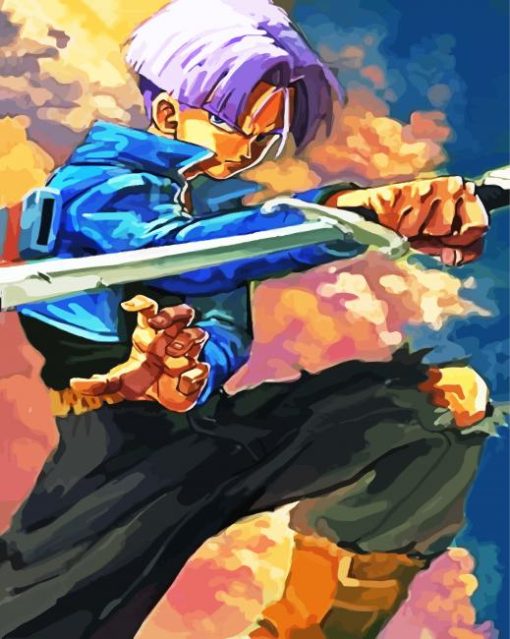 Tranks Dragon Ball Z Animation paint by numbers paint by numbers