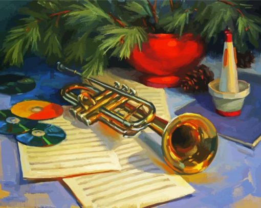 Trumpet Music Instrument paint by numbers