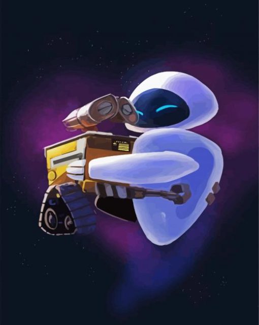 Movie Characters Walle And Eve paint by numbers